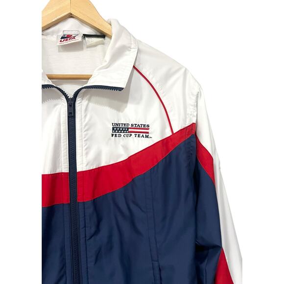 Vintage Fed Cup Tennis Team USA USTA Windbreaker Jacket Women’s Size Large - Picture 4 of 6